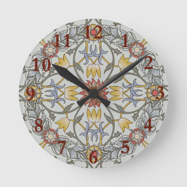 Horloge Ronde William Morris Floral Circle Flower Illustration (Recto)
