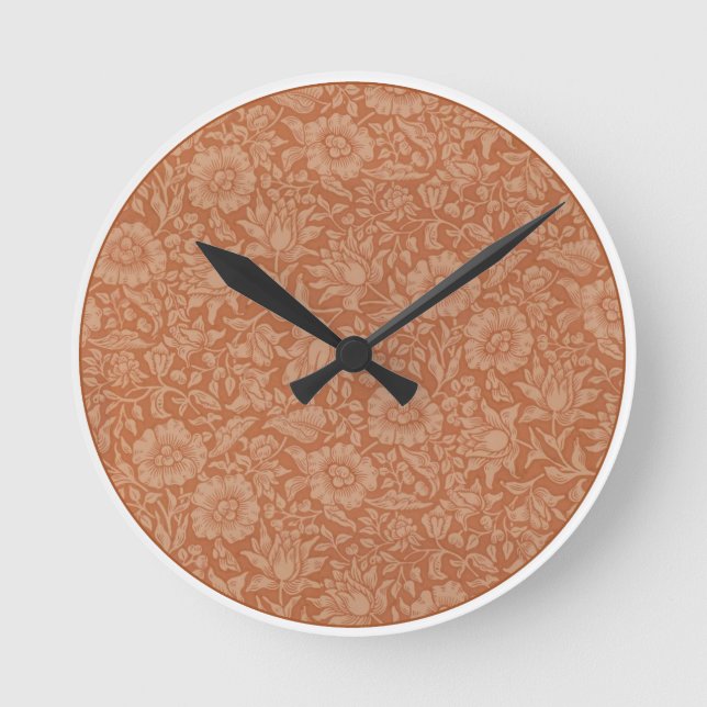 Horloge Ronde William Morris Mallow Fond d'écran floral (Recto)