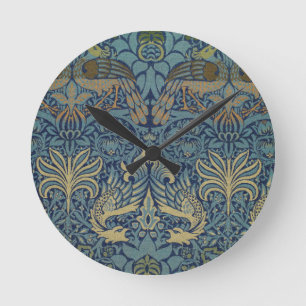 Horloge Ronde William Morris Peacock et Dragon