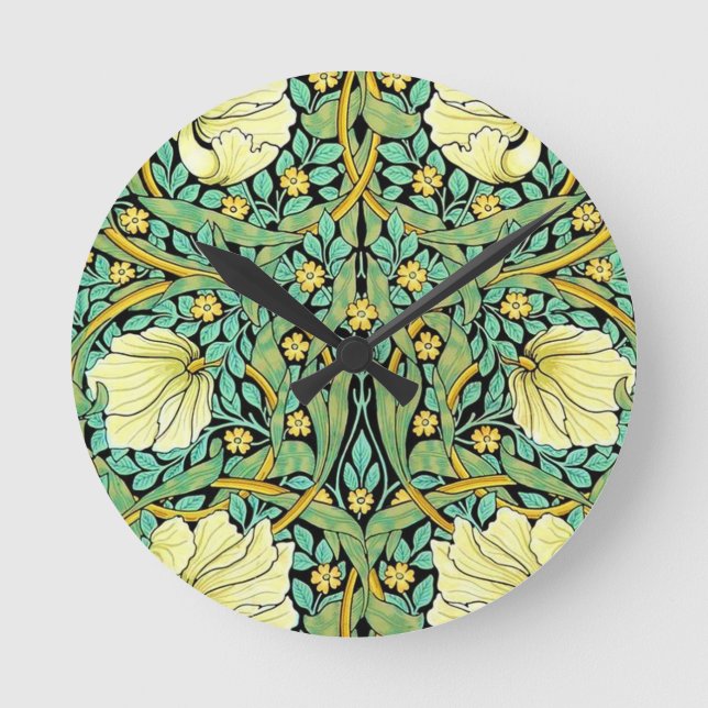 Horloge Ronde William Morris Pimpernel Style de mission (Recto)