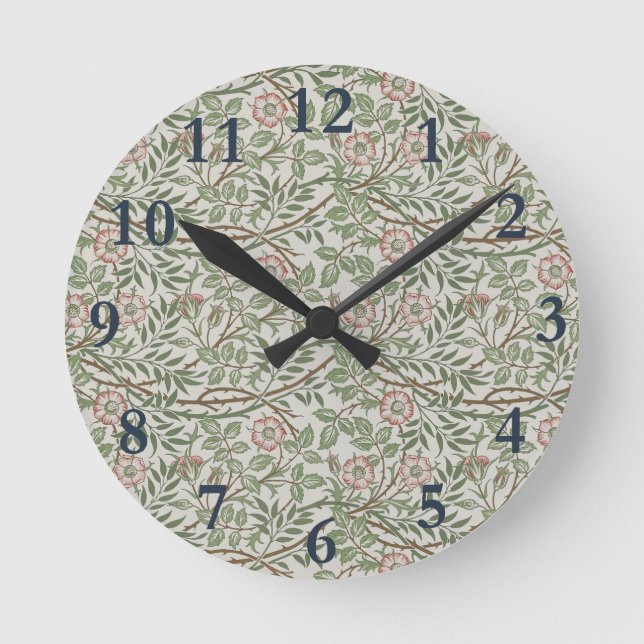 Horloge Ronde William Morris Sweetbrie Floral Art Nouveau (Recto)