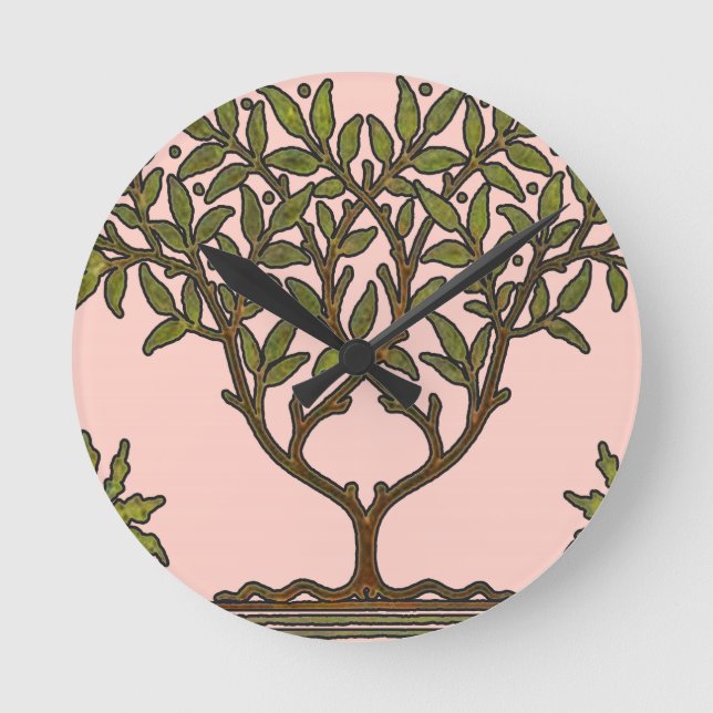 Horloge Ronde William Morris Tree Frieze Fond d'écran floral (Recto)