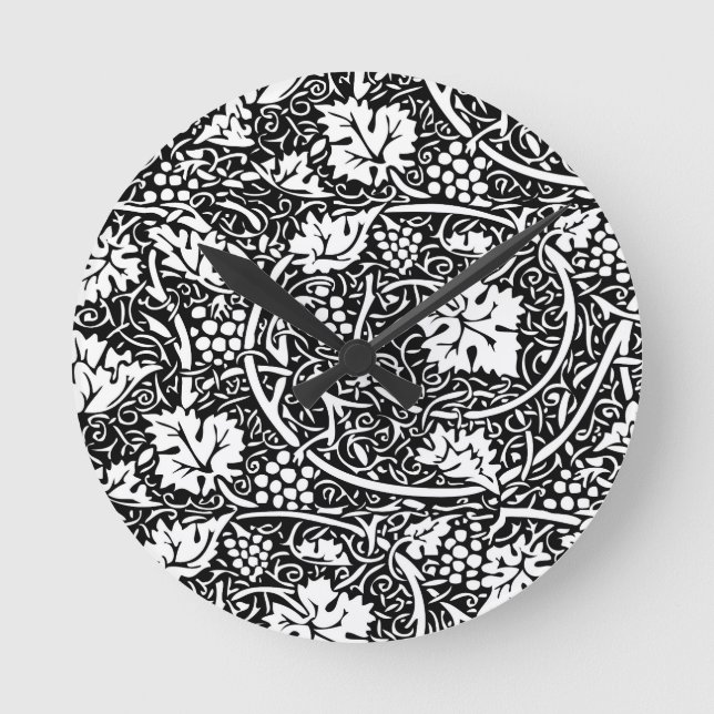 Horloge Ronde William Morris Vin de raisin noir blanc (Recto)