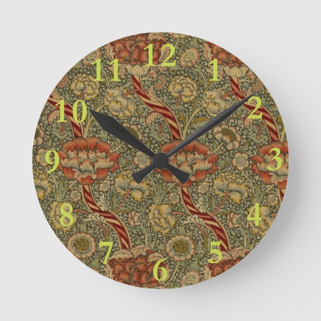 Horloge Ronde William Morris Wandle Design Floral anglais (Recto)