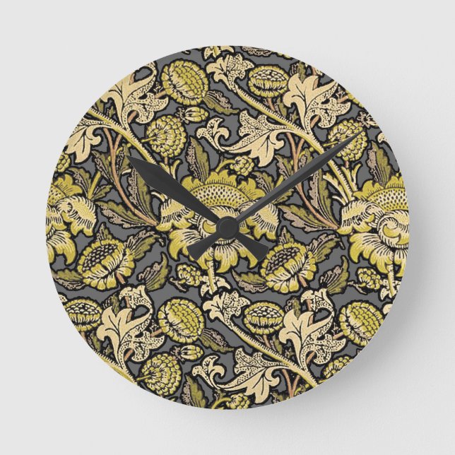 Horloge Ronde William Morris Wey Fond d'écran Floral (Recto)