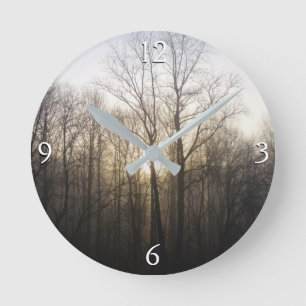 Horloge Ronde Winter Fog Sunrise Nature Photographie