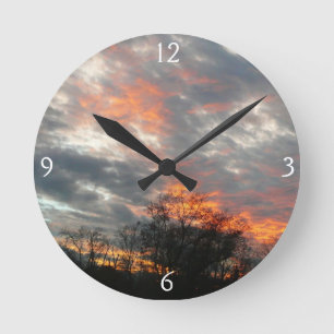 Horloge Ronde Winter Sunset Nature Paysage Photographie