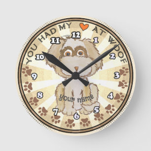 Horloge Ronde Woof Chien