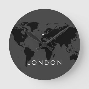 Horloge Ronde World Clock Custom Elegant Modern City Time Zone