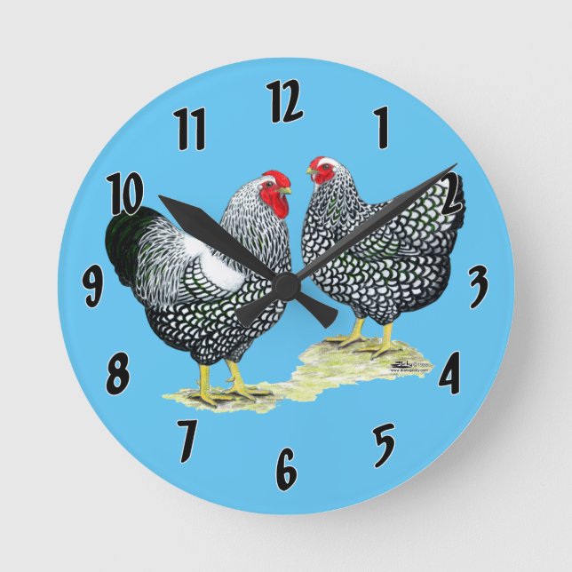 Horloge Ronde Wyandottes Argent-a lacé des paires (Recto)