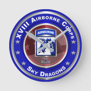 Horloge Ronde XVIIIe corps d'aviation Sky Dragons