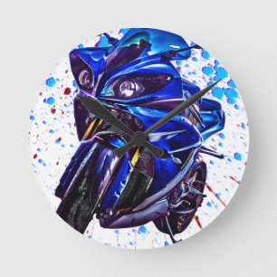 Horloge Ronde Yamaha YZF R1 Art Print
