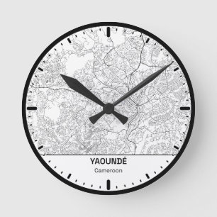 Horloge Ronde Yaounde Clock City Line Art
