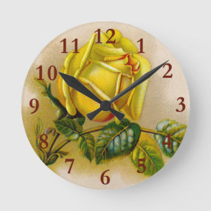 Horloge Ronde Yellow Rose Artwork