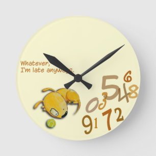 Horloge Ronde Yelodoggie "Je suis en retard de toute façon" horl