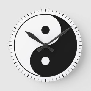 Horloge Ronde Yin and yang (yin-yang, yin yang) - Taoist Symbol