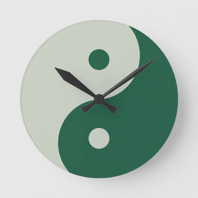 Horloge Ronde Yin Yang Sage Green (Recto)