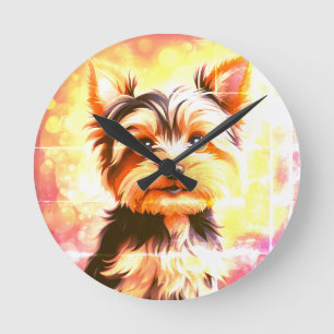 Horloge Ronde Yorkie, Chien, Animal de compagnie