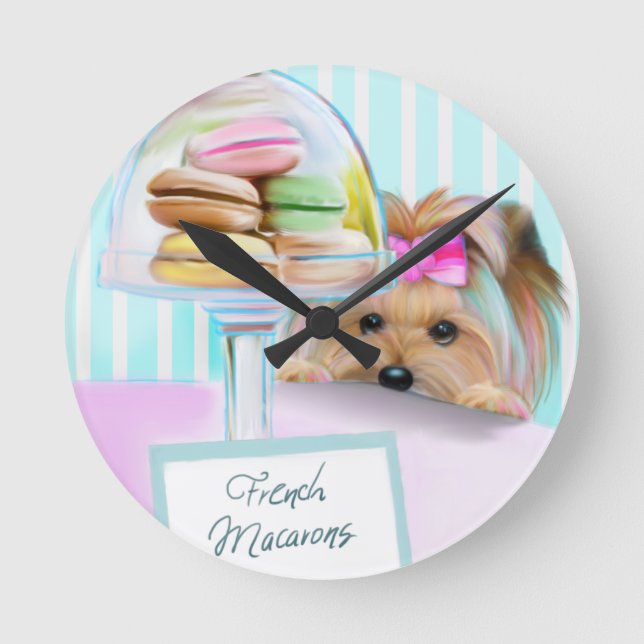 Horloge Ronde Yorkie Macarons (Recto)