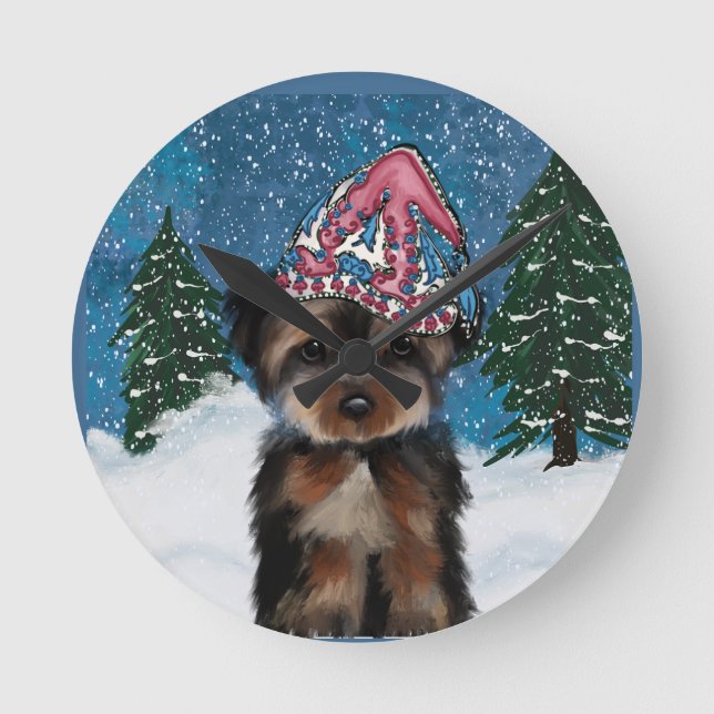 HORLOGE RONDE YORKIE POO (Recto)