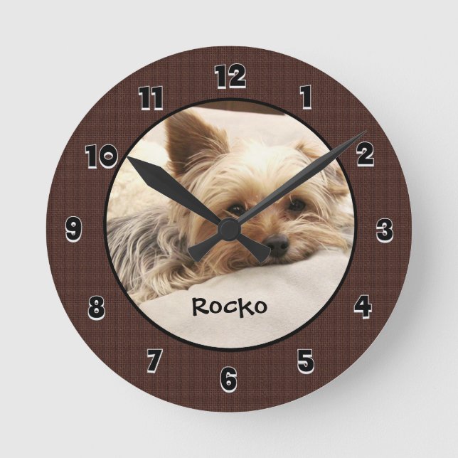 Horloge Ronde Yorkie Terrier (Recto)