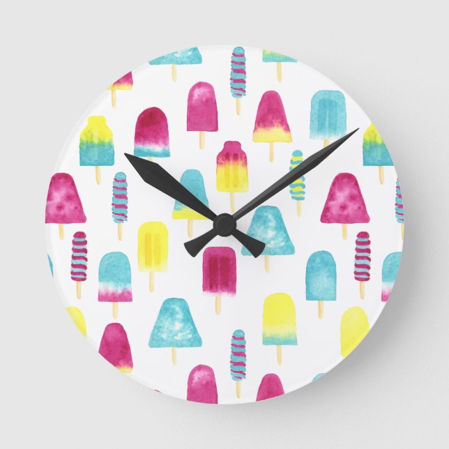 Horloge Ronde Yummy Popsicles (Recto)