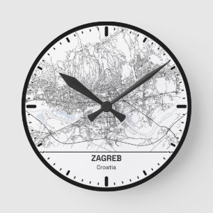 Horloge Ronde Zagreb Clock City Line Art