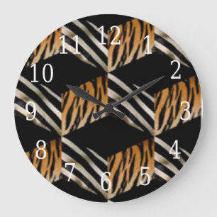 Horloge ronde Zebra & Tiger