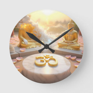 HORLOGE RONDE ZEN - BOUDDHISME - OM