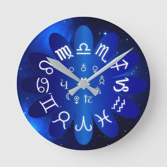 Horloge Ronde Zodiac Horoscope Astrological Signs (Recto)