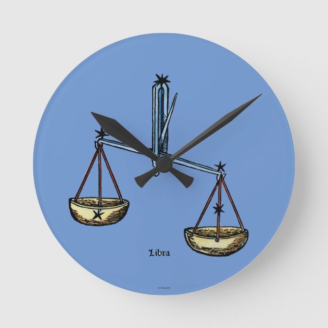Horloge Ronde Zodiac : Libra En Couleur (Recto)