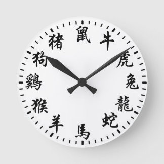 Horloge Ronde Zodiaque chinois