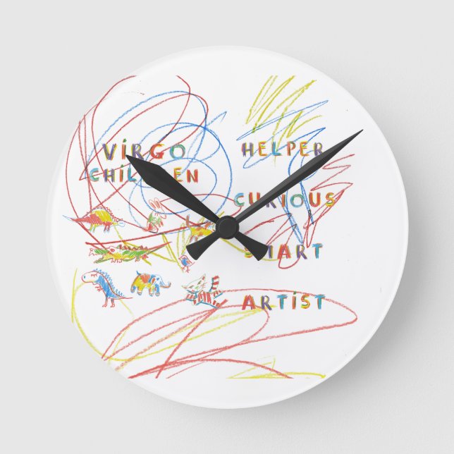 Horloge Ronde Zodiaque d'astrologie de l'enfant de la Virgo (Recto)