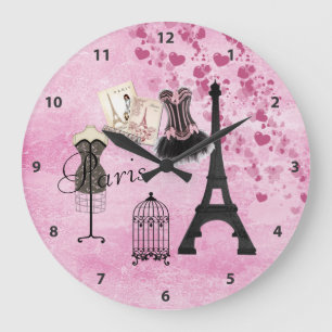 Horloge rose chic de Paris