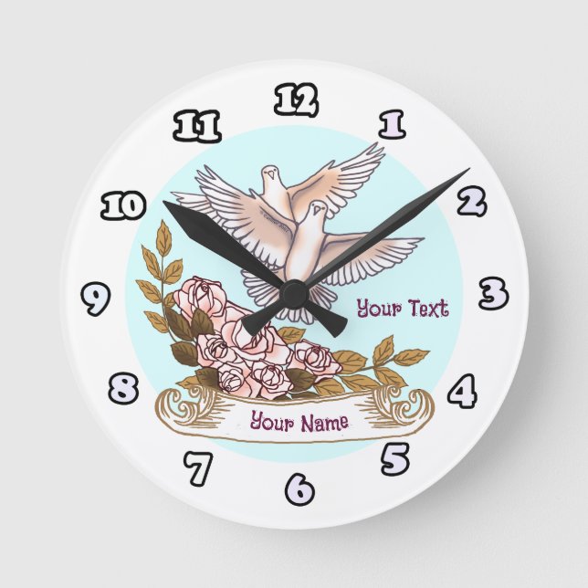 Horloge Rose et colombe (Recto)