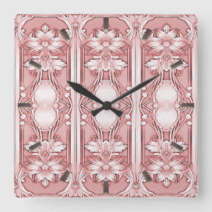 Horloge rose florale
