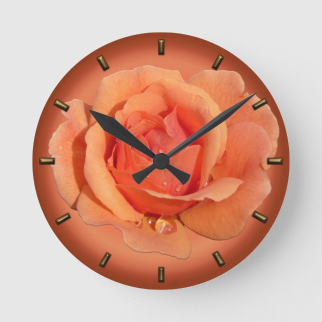 Horloge rose Horloge Mur Poche Orange Rose Horloge (Recto)