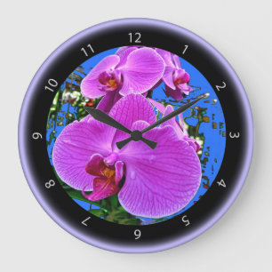 Horloge rose orchidée