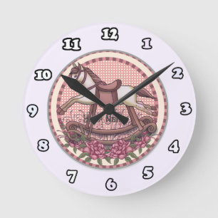 Horloge rose Rocking Horse