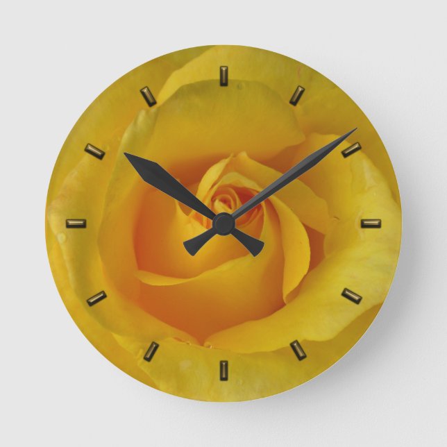Horloge rose Rose jaune Fleur Mur Horloge Rose Cad (Recto)