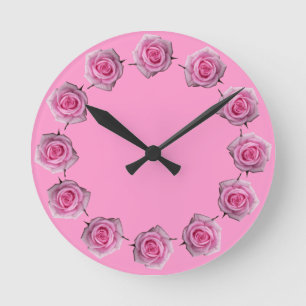 Horloge rose Rose Rose Rose Fleur Mur Horloge Rose