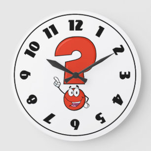 Horloge rouge de point d'interrogation