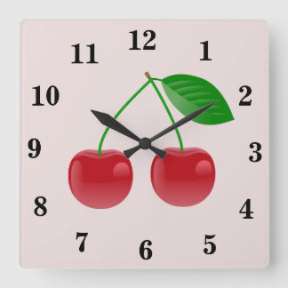 Horloge rouge du mur cerise