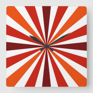 Horloge rouge/orange moderne