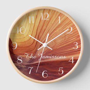 Horloge Rustique, Nom, Southwest Abstrait Round