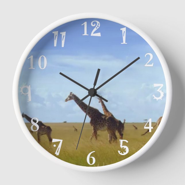 Horloge Safari Time : Giraffe Glimpses in Nairobi's Park (Recto)