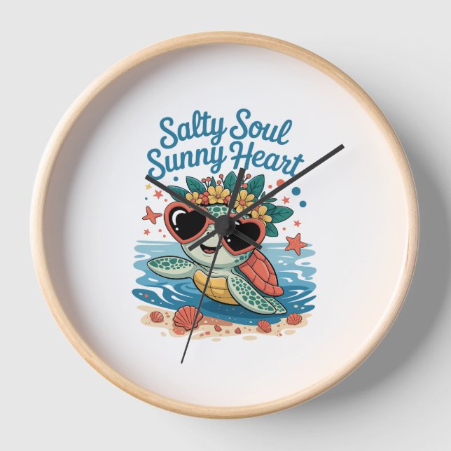 Horloge Salty Soul Sunny Heart Turtle Été (Recto)