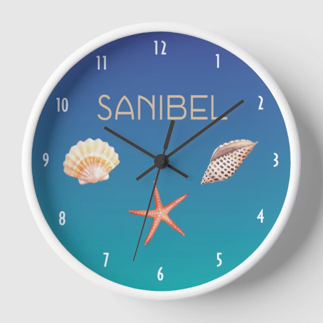Horloge Sanibel avec coquillages (Recto)