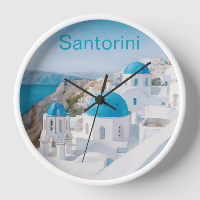 Horloge Santorini, Greece, with blue domes (Recto)