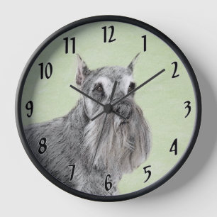 Horloge Schnauzer (Giant, Standard) Peinture - Chien Art
